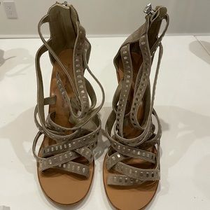 Sigerson Morrison Suede Wedge Sandals